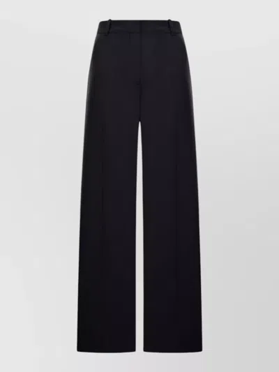 Totême Wool Blend Tailored Trousers Wide Leg In Black