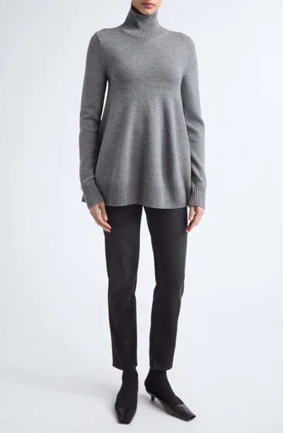 Totême Toteme Wool Blend Turtleneck Sweater In Gray