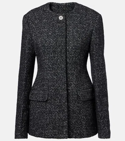 Totême Wool-blend Tweed Blazer In Black