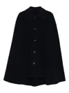 Totême Wool Cape Coat Rear Vent Side Pockets In Blue