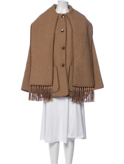 Pre-owned Totême Wool Cape W/ Tags In Brown