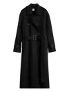 Totême Belted Double-breasted Wool Coat In Black