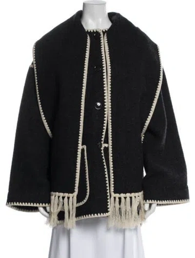 Pre-owned Totême Wool Coat In Black