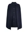 Totême Womens Navy Sleeveless Relaxed-fit Wool Cape Coat In Black