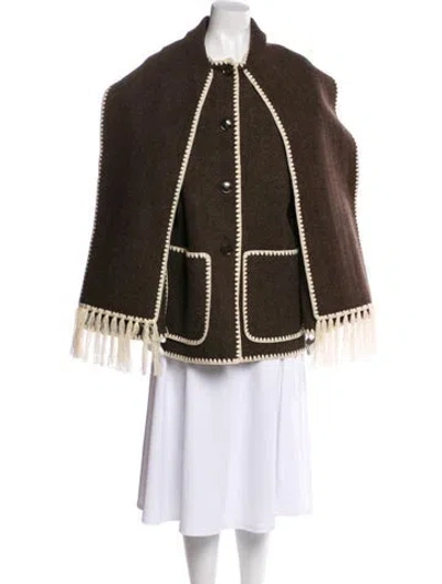Pre-owned Totême Wool Colorblock Pattern Jacket In Brown