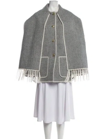 Pre-owned Totême Wool Colorblock Pattern Jacket In Gray