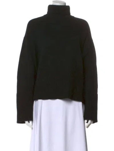 Pre-owned Totême Wool Cotton Turtleneck Wool Sweater In Black