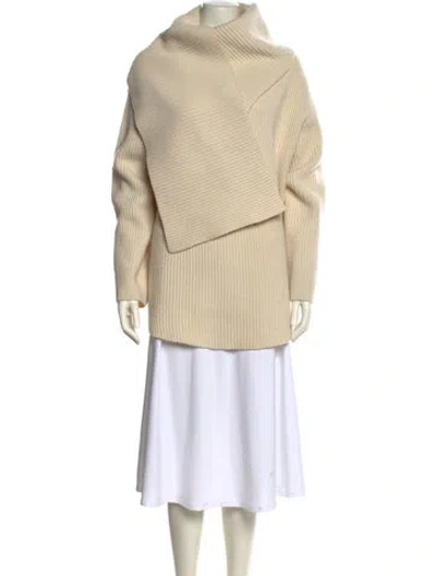 Pre-owned Totême Wool Cowl Neck Sweater In Neutral