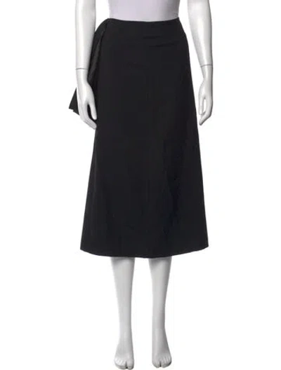 Pre-owned Totême Wool Crepe Band Skirt Midi Length Skirt W/ Tags In Black