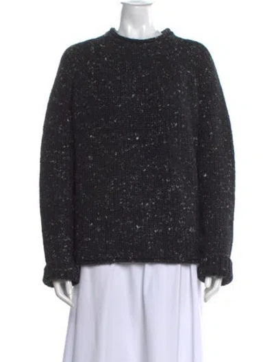 Pre-owned Totême Wool Crew Neck Sweater In Black