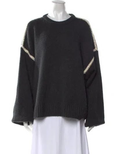 Pre-owned Totême Wool Crew Neck Sweater In Grey