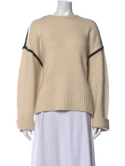 Pre-owned Totême Wool Crew Neck Sweater In Neutrals