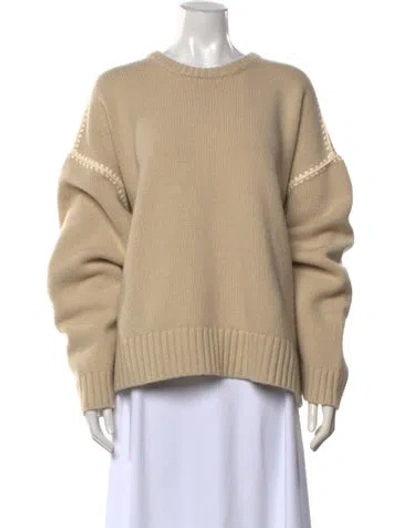 Pre-owned Totême Wool Crew Neck Sweater In Neutrals