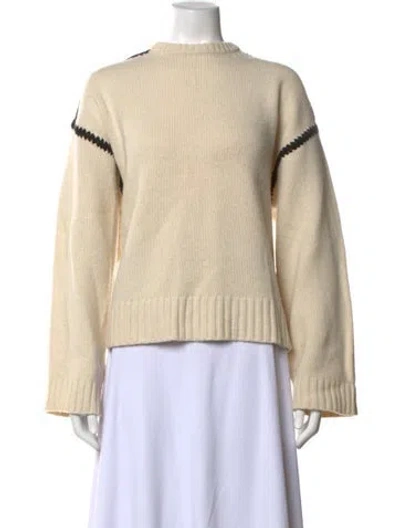 Pre-owned Totême Wool Crew Neck Sweater In Neutrals