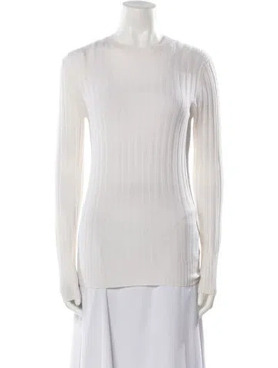 Pre-owned Totême Wool Crew Neck Sweater In White