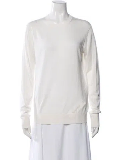 Pre-owned Totême Wool Crew Neck Sweater In White