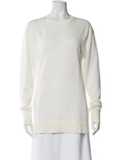 Pre-owned Totême Wool Crew Neck Sweater In White