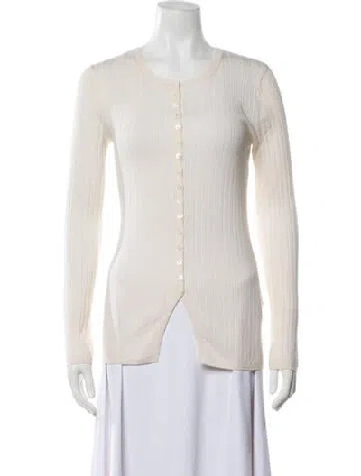 Pre-owned Totême Wool Crew Neck Sweater In White