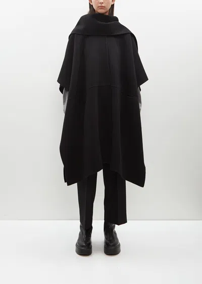 Totême Wool Double Scarf Coat In Black