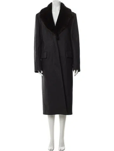 Pre-owned Totême Wool Faux Fur Coat In Gray