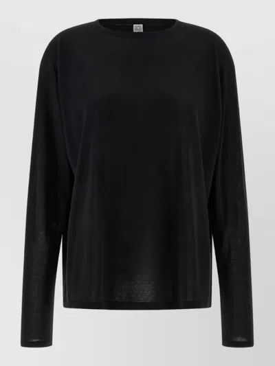 Totême Wool Fine-knit Long-sleeve Sweater In Neutral