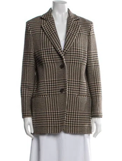 Pre-owned Totême Wool Houndstooth Print Blazer In Brown