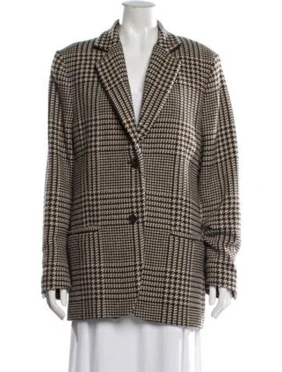 Pre-owned Totême Wool Houndstooth Print Blazer In Brown