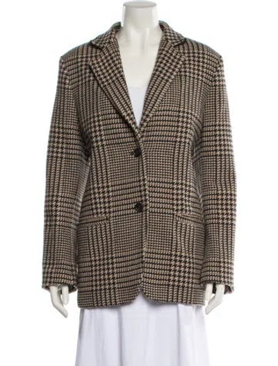 Pre-owned Totême Wool Houndstooth Print Coat In Neutral