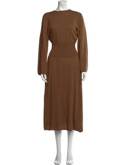 Pre-owned Totême Wool Long Dress In Brown