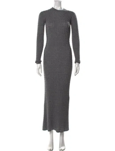 Pre-owned Totême Wool Long Dress In Gray
