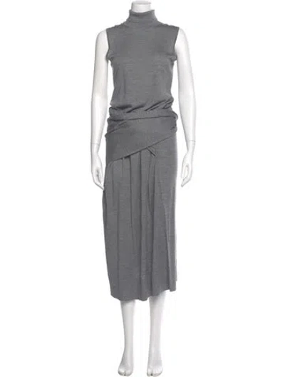 Pre-owned Totême Wool Long Dress W/ Tags In Gray