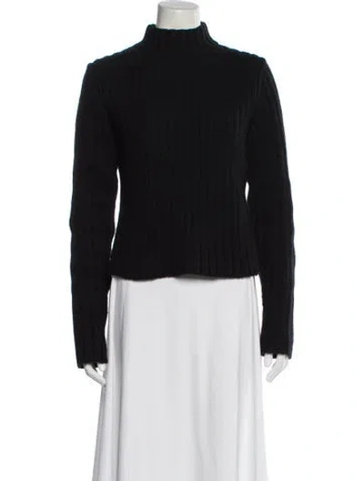 Pre-owned Totême Wool Mock Neck Sweater In Black