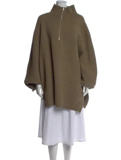 Pre-owned Totême Wool Mock Neck Sweater In Brown