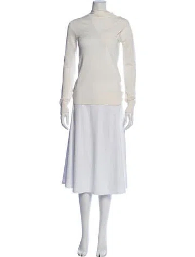 Pre-owned Totême Wool Mock Neck Sweater In White