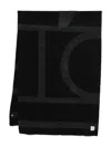 Totême Geometric Pattern Wool Scarf With Soft Texture In Brown