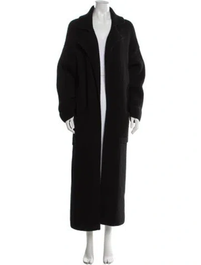 Pre-owned Totême Wool Open Front Sweater In Black
