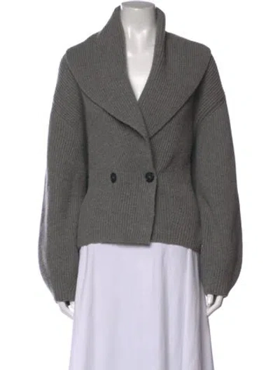 Pre-owned Totême Wool Open Front Sweater In Grey