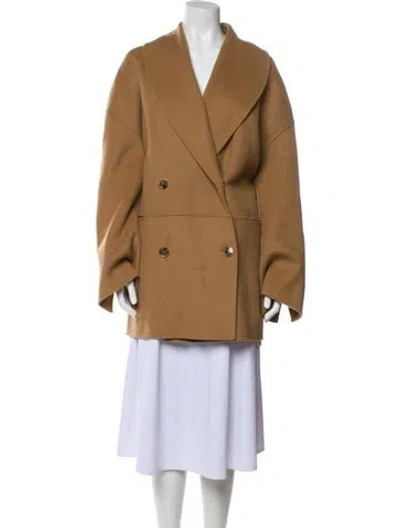 Pre-owned Totême Wool Peacoat In Neutral