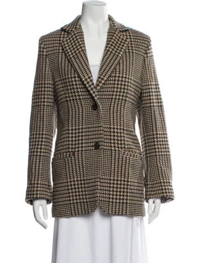 Pre-owned Totême Wool Plaid Print Blazer In Brown