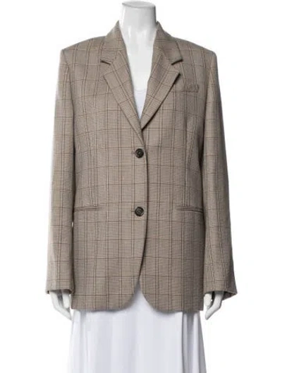 Pre-owned Totême Wool Plaid Print Blazer In Neutral