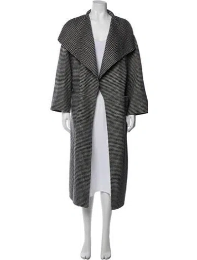 Pre-owned Totême Wool Plaid Print Coat W/ Tags In Black