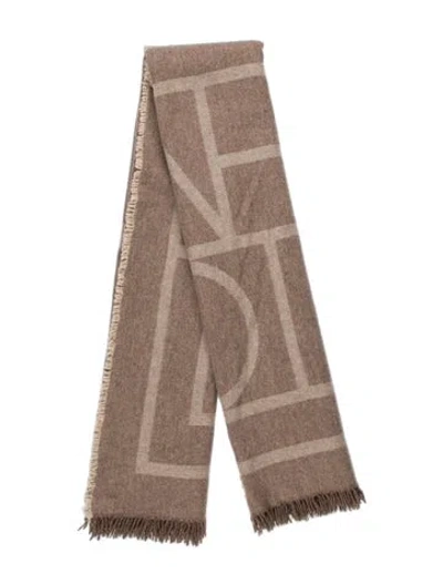 Pre-owned Totême Wool Printed Scarf In Neutral