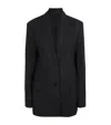 Totême Wool Raw-lapel Blazer In Black