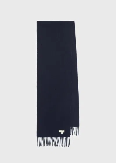 Totême Wool Scarf Navy In Blue