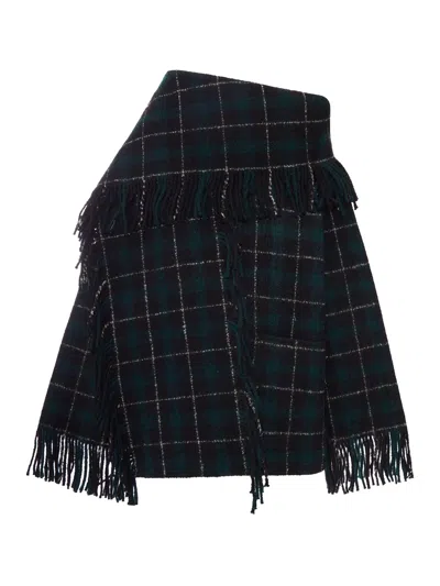 Totême Wool Scarf-design Fringed Jacket In Black