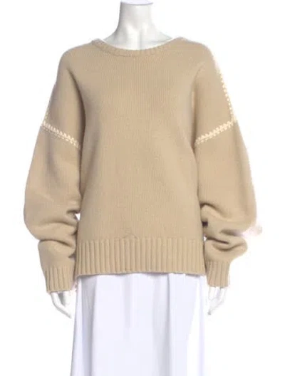 Pre-owned Totême Wool Scoop Neck Sweater In Neutral