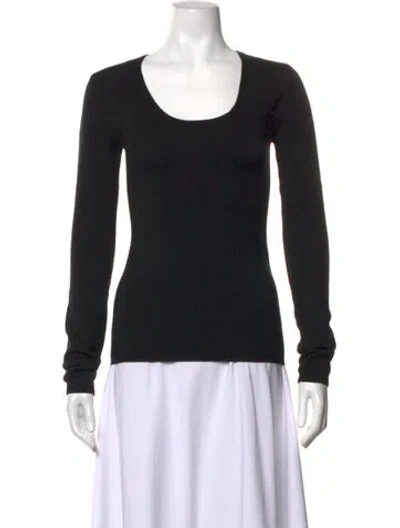 Pre-owned Totême Wool Scoop Neck Top In Black