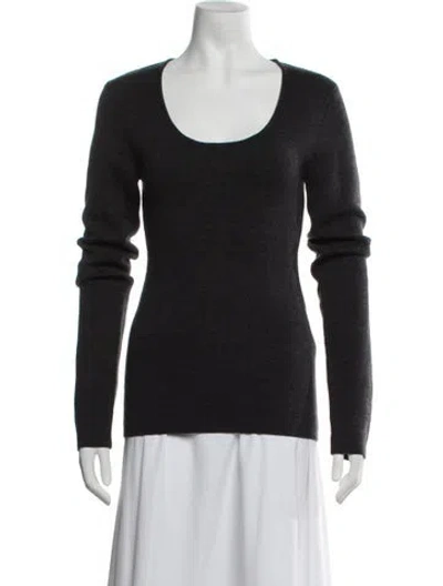 Pre-owned Totême Wool Scoop Neck Top In Black