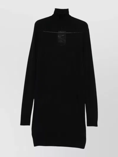 Totême Wool Silk Blend Turtleneck Midi Dress In Black