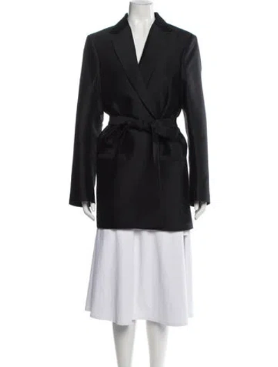 Pre-owned Totême Wool Silk Evening Blazer Wool Coat In Black